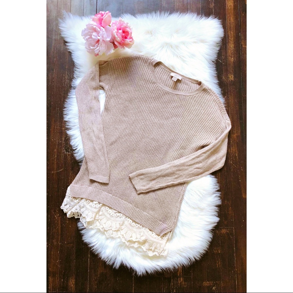 LOFT lace trim sweater